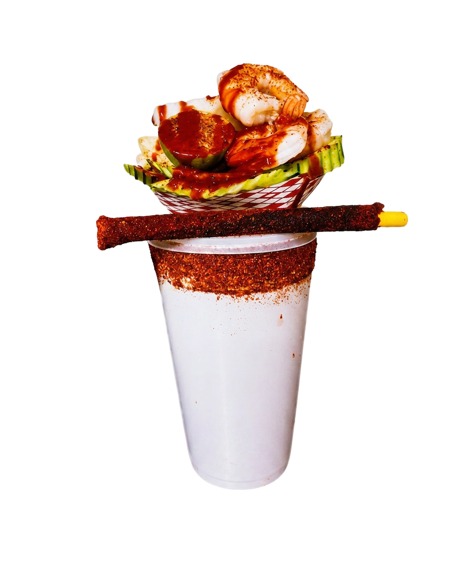 Michelada preparada.